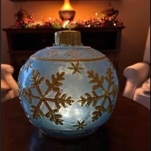 Blue and Gold Snowflake Ornament